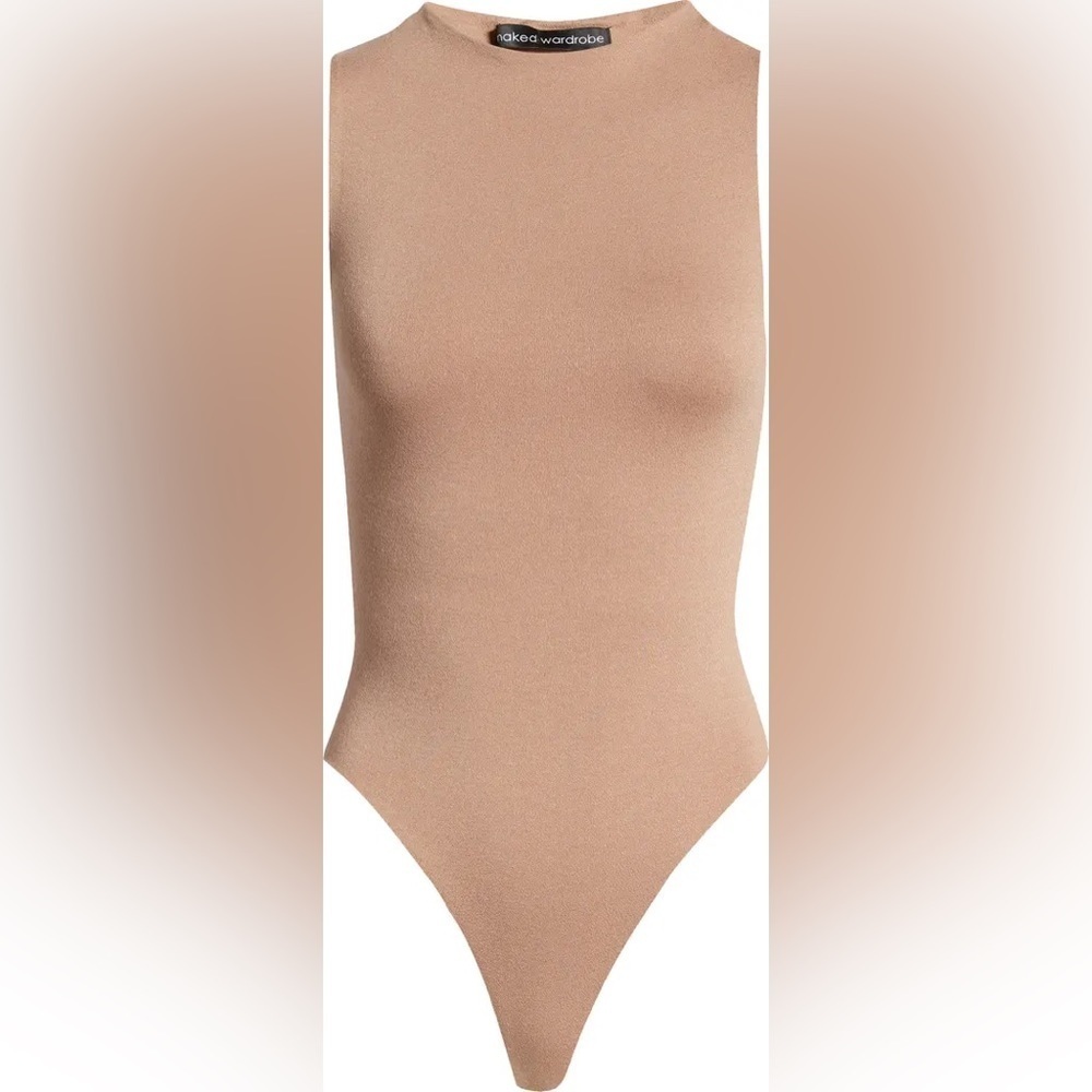 NEW [naked wardrobe] the nw sleeveless bodysuit in coco - Picture 4 of 8